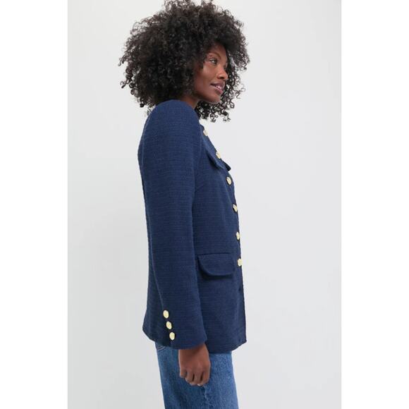 Pomander Place Women's XL Navy Blue Tweed Jennings Jacket Career Office X-Large - Picture 6 of 14